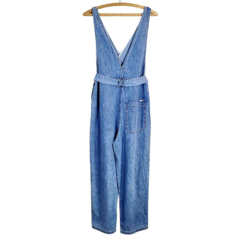 NWT ALEX MILL Ollie Belted Overalls In Denim Jumpsuit Small New - Picture 6 of 13